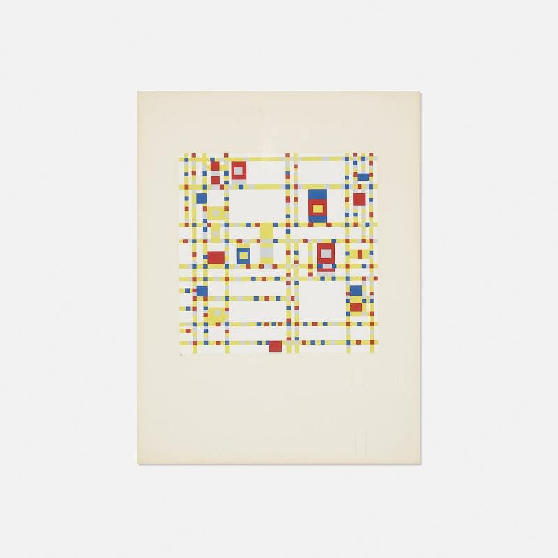 Appraisal: Piet Mondrian Broadway Boogie-Woogie Piet Mondrian Broadway Boogie-Woogie screenprint on