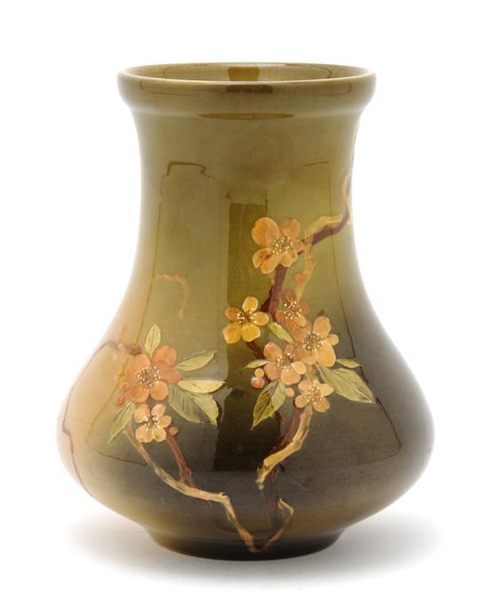 Appraisal: An American Pottery Vase Rookwood decorated with flowers by Olga