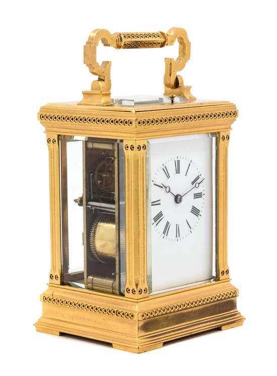 Appraisal: Sale Lot A French Gilt Bronze Carriage Clock circa of