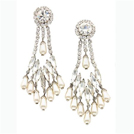 Appraisal: Rhinestone Chandelier Earrings Estimate -