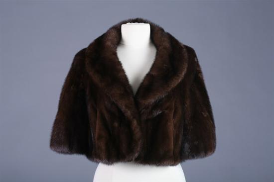 Appraisal: LADY'S BROWN MINK FUR CAPELET Brown silk lining