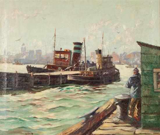 Appraisal: J J Enwright American - Tugboat in New York Harbor