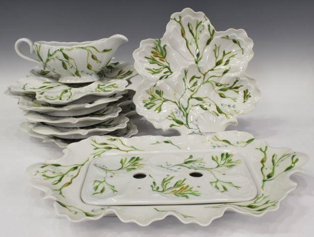 Appraisal: lot of French Limoges porcelain oyster service th c with