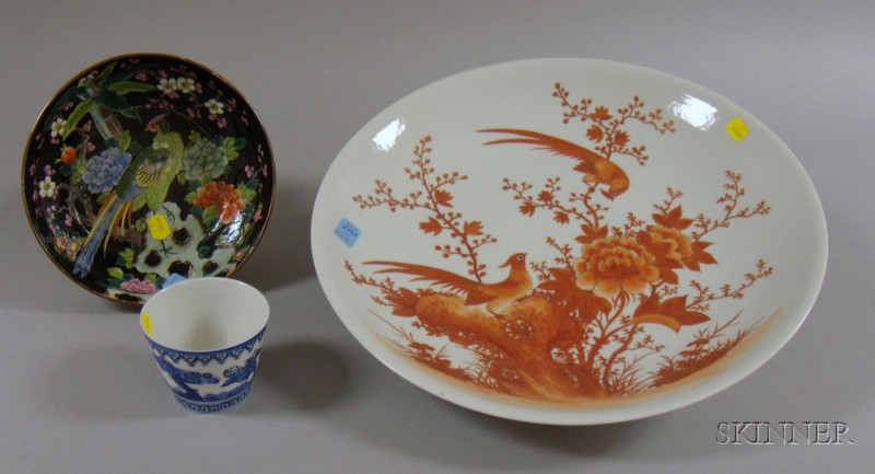 Appraisal: Large Contemporary Asian Charger sold with a polychrome dish and