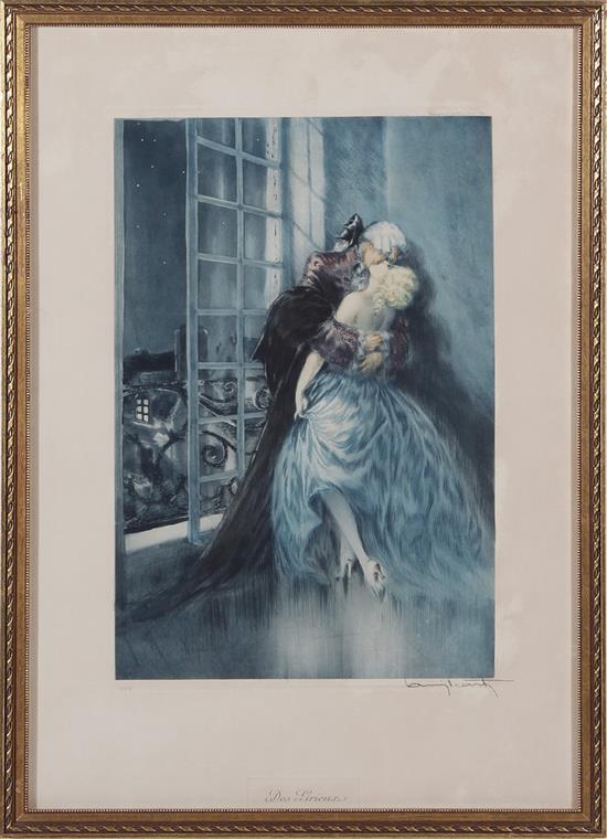 Appraisal: Louis Icart French - DES GRIEUX Lovers etching and aquatint