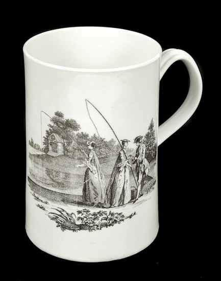 Appraisal: A Worcester transfer-printed mug printed in black with the 'Whitton