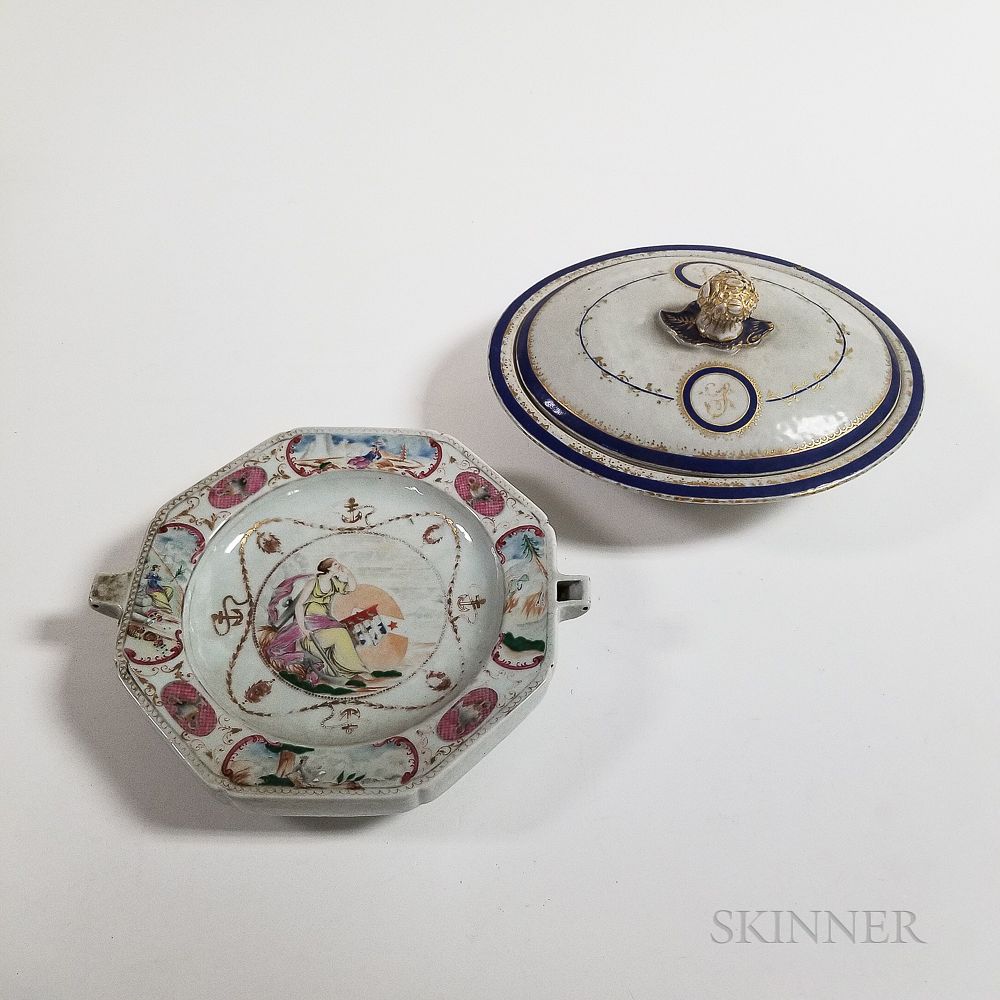 Appraisal: Two Chinese Export Porcelain Tableware Items Two Chinese Export Porcelain