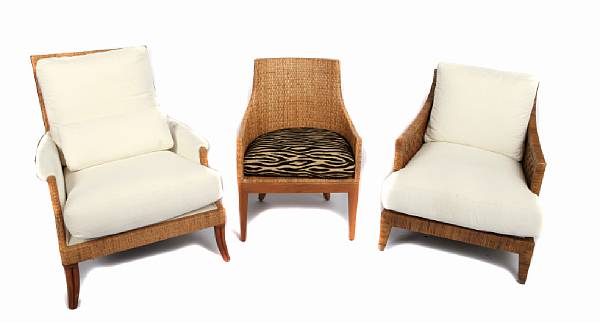 Appraisal: A group of three various chairs comprising an Orlando Diaz-Azcuy