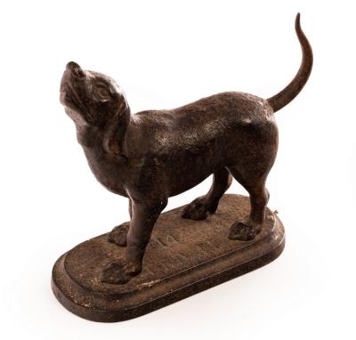 Appraisal: A cast iron doorstop modelled as a bloodhound sniffing the