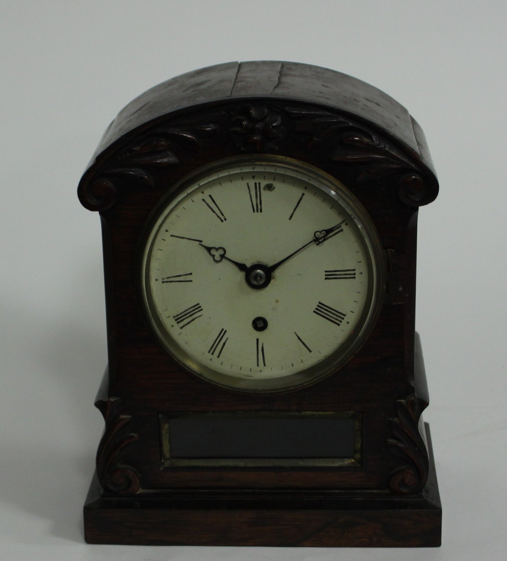 Appraisal: A William IV rosewood mantel time piece with circular painted