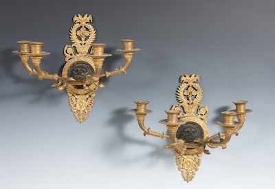 Appraisal: A Pair of Napoleon III Style Ormolu Bronze Four Light