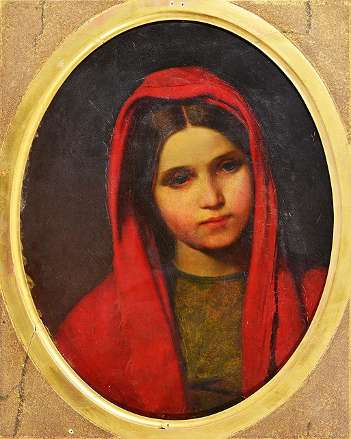 Appraisal: THOMAS REYNOLDS LAMONT - 'Red Riding Hood' oils on canvas