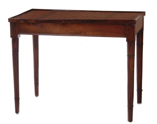 Appraisal: George III inlaid mahogany games table circa crossbanded inlaid flip