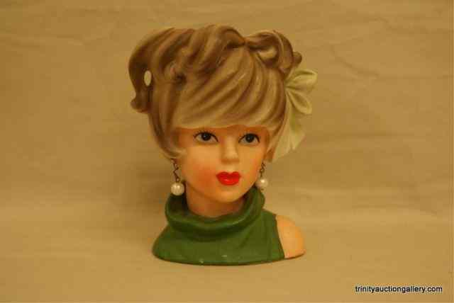 Appraisal: s Caffco E Ceramic Lady Head VaseIs a very nice