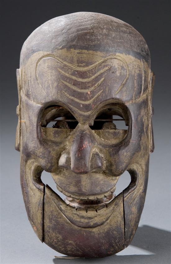 Appraisal: Japanese wood carved Noh mask Late th early th century