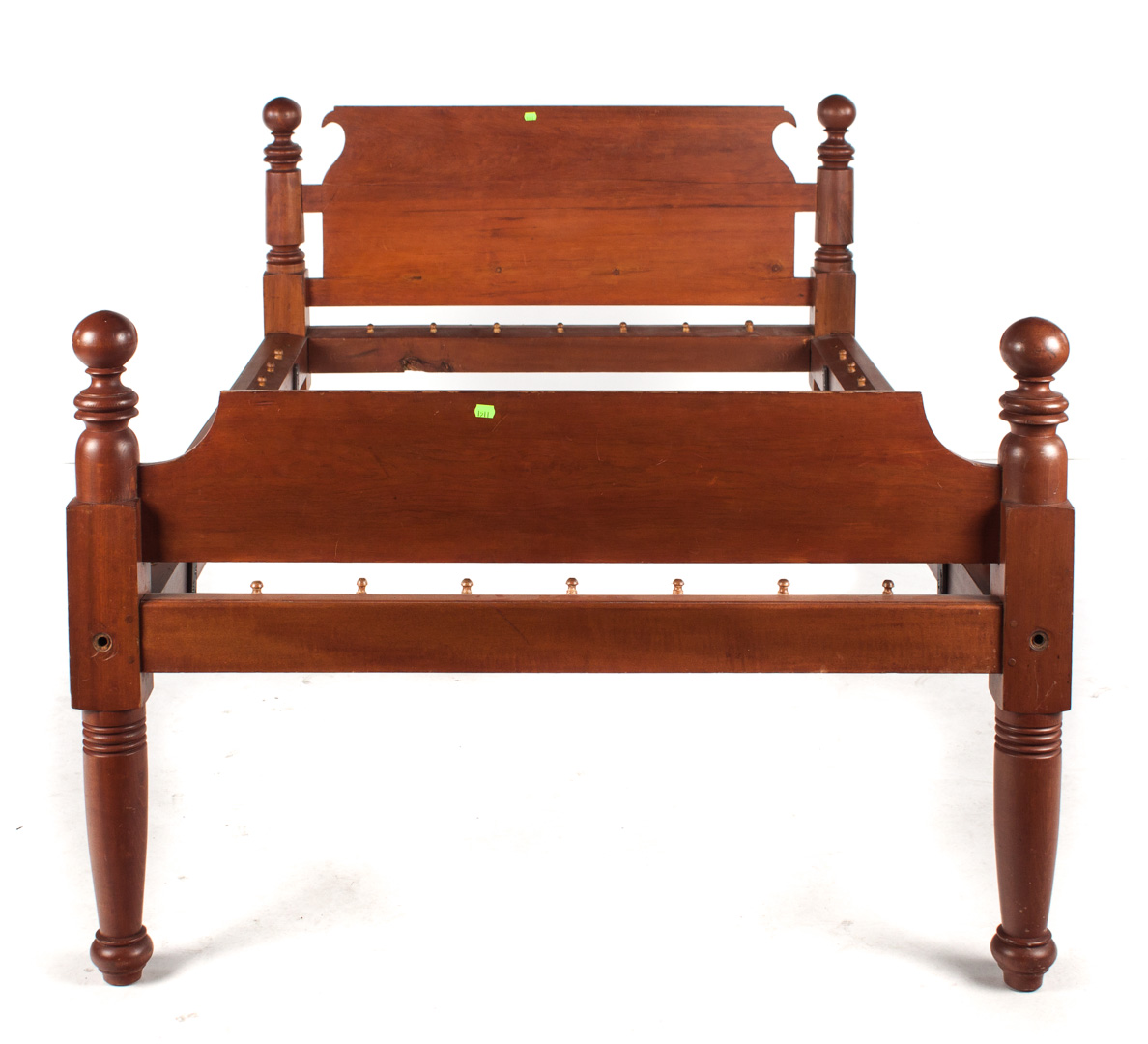 Appraisal: Federal pine cannon ball bedstead circa