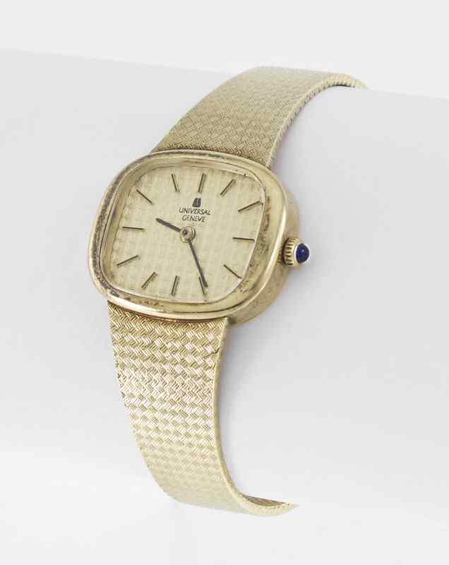 Appraisal: UNIVERSAL GENEVE K LADIES WATCH AND BAND Ca K yellow