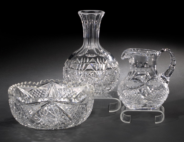 Appraisal: Three-Piece Group of American Cut Glass Items consisting of an