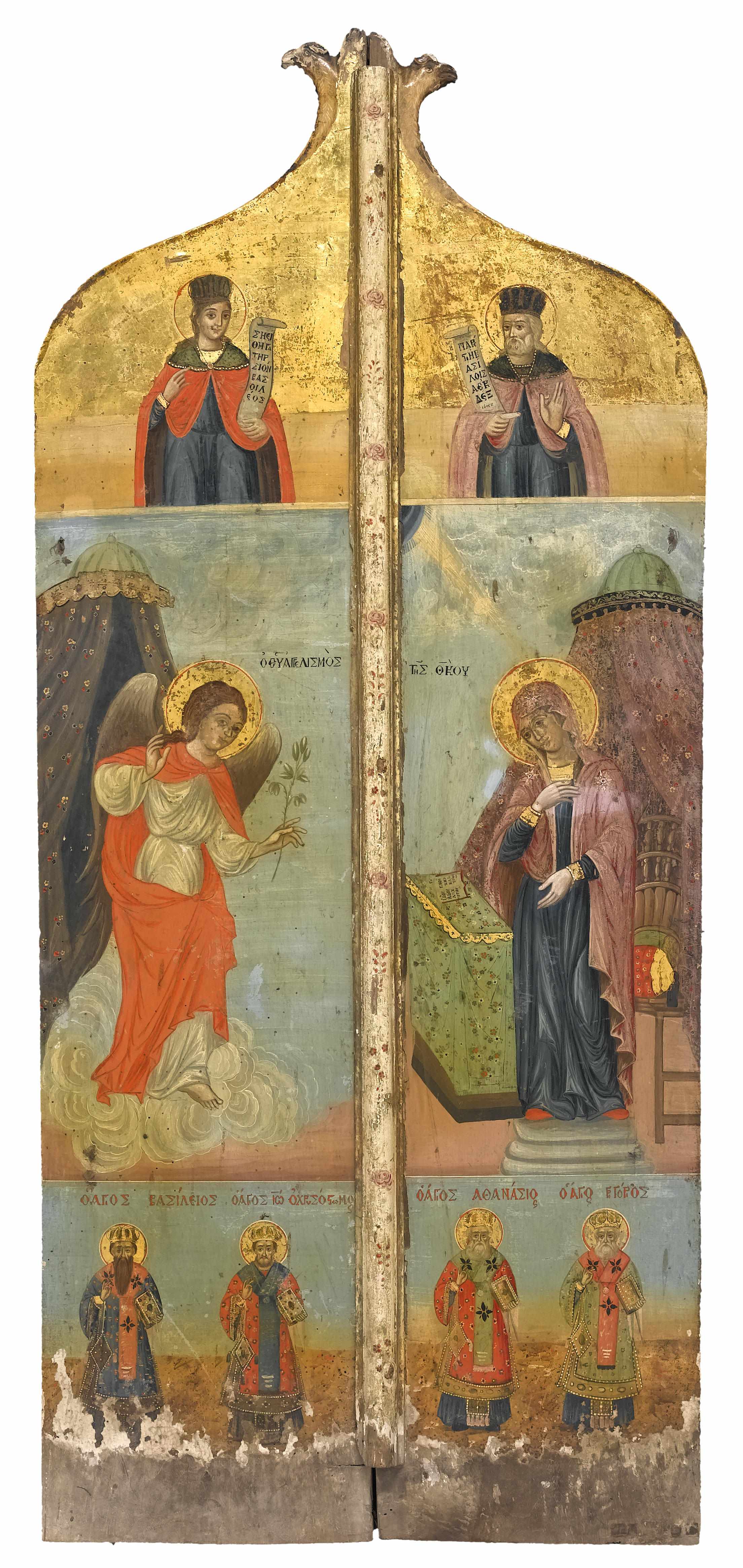 Appraisal: A large Greek icon th th century The two arched