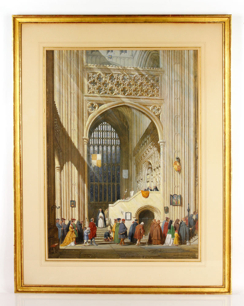 Appraisal: - Nash Pilgrims Canterbury Cathedral W C Joseph Nash English