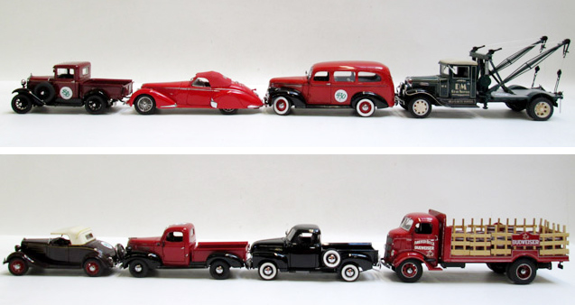 Appraisal: EIGHT DANBURY FRANKLIN MINT COLLECTOR VEHICLES including International Wrecker model