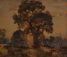 Appraisal: Hans Heysen - A Pastoral Sunrise watercolour signed 'HANS HEYSEN'