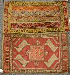 Appraisal: Two Turkish Oriental throw rugs ' x ' and '