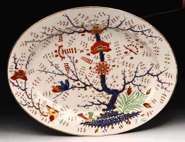 Appraisal: A TH CENTURY CROWN DERBY MEAT PLATE decorated with tree