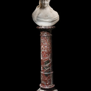 Appraisal: Cesare Lapini Italian -after Bust of Cleopatra carved white marble