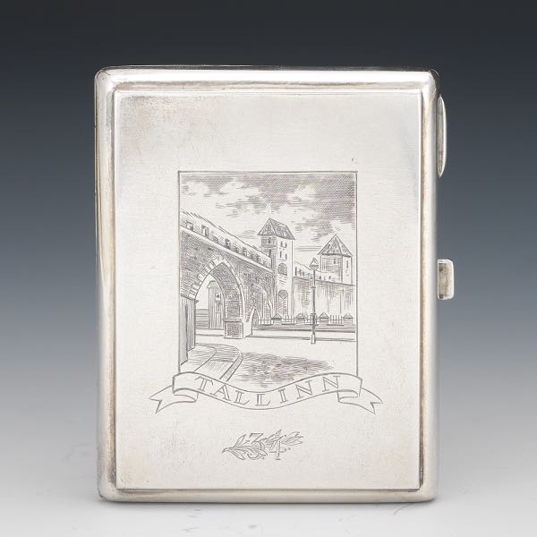 Appraisal: ESTONIAN SILVER CIGARETTE CASE x silver fineness cigarette case hallmarked