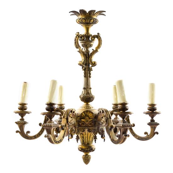 Appraisal: Sale Lot A Louis XVI Style Gilt Bronze Six-Light Chandelier