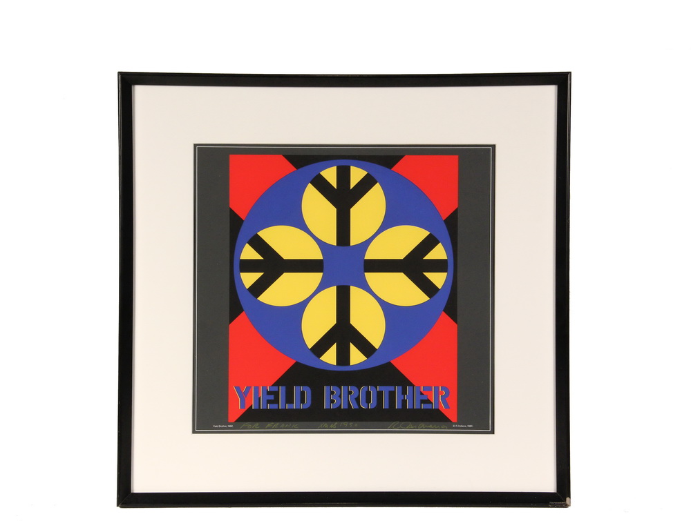 Appraisal: ROBERT INDIANA NY ME IN - - Yield Brother a