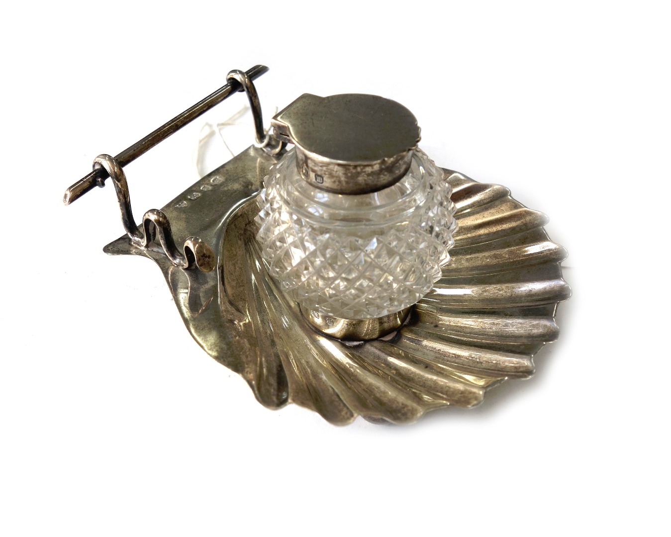 Appraisal: A Victorian silver and cut glass inkstand Edward John Noble