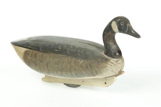 Appraisal: DECOY American th century wood Canada Goose solid body glass