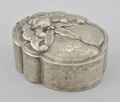 Appraisal: A Chinese Export Silver Metal Covered Box In the form