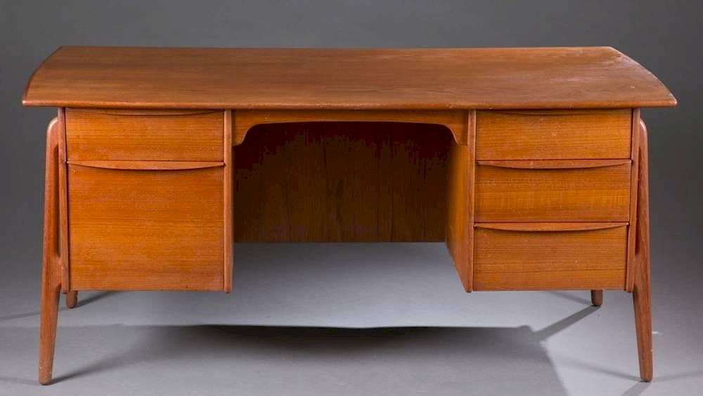 Appraisal: Svend Madsen teak modern design desk A Svend Madsen teak