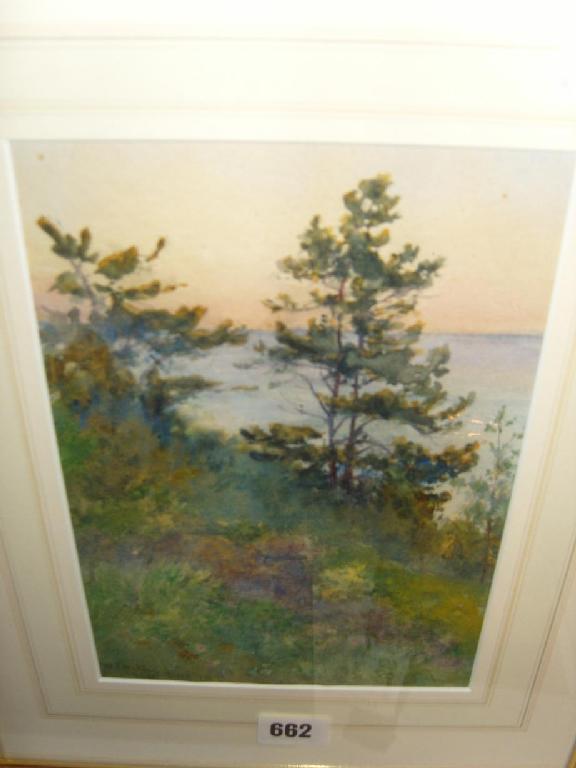 Appraisal: An early th century watercolour of a coastal landscape at