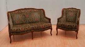 Appraisal: A Louis XV style Beechwood lounge suite including a two