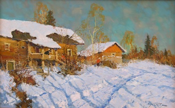 Appraisal: Alexander Kremer Russian b A day in March Oil on