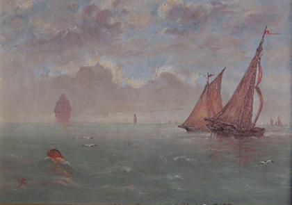 Appraisal: JAMES CASSIE british - SUNSET OFF THE COAST Signed with