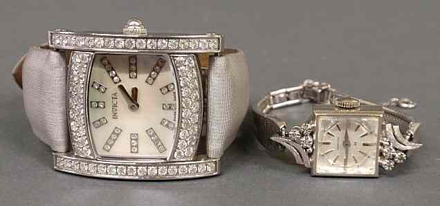 Appraisal: Two ladies wristwatches- a Hamilton k wg with accent diamonds