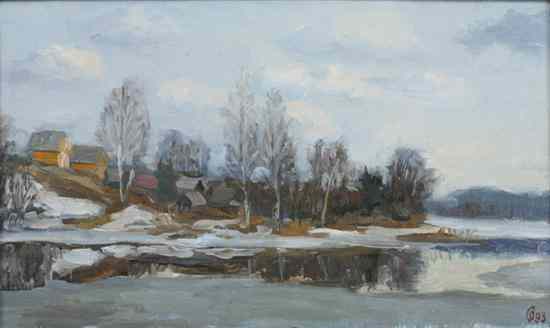 Appraisal: RUSSIAN SCHOOL th century WINTER LANDSCAPE signed and dated '