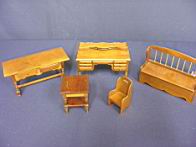 Appraisal: W DICK DOLL HOUSE FURNITURE Mr Dick was a maker