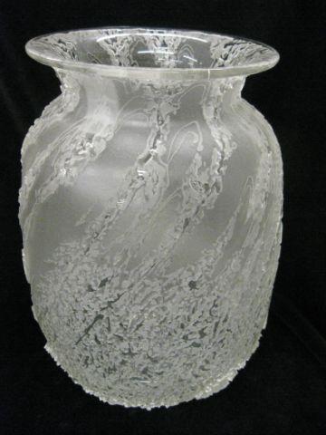 Appraisal: Lalique Crystal Waterfall Vase scarce frosted design signed excellent see