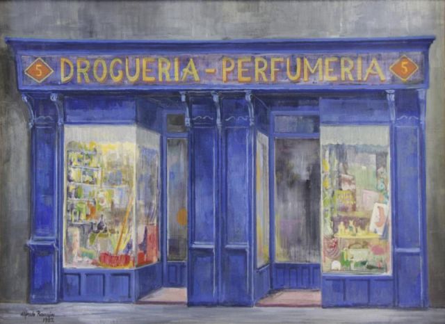 Appraisal: RAMON Alfredo Oil on Canvas Drogueria-Perfumeria Signed and dated lower