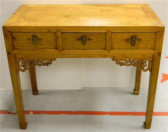 Appraisal: Chinese desk th or th C rectangular top over three