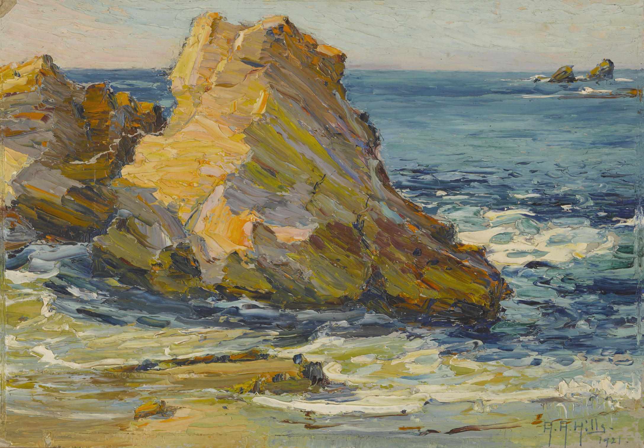 Appraisal: Anna Althea Hills American - Winter sunshine Laguna Beach rocks