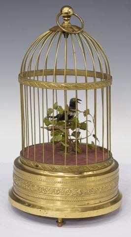 Appraisal: German automaton singing bird in cage Karl Griesbaum gilt metal