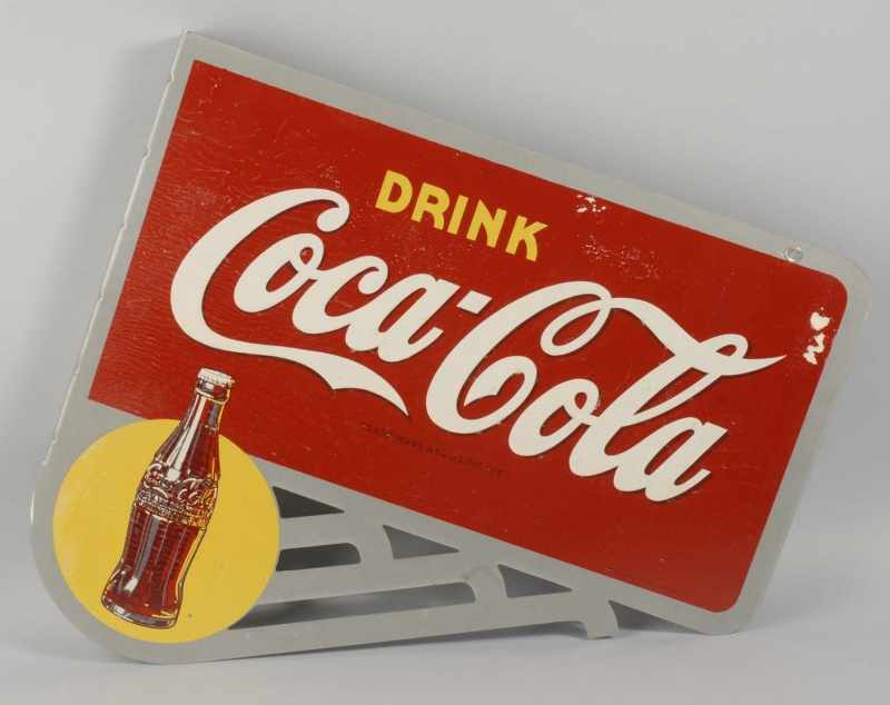 Appraisal: Metal Coca-Cola Flange -Sided Sign Description s Condition Excellent Plus