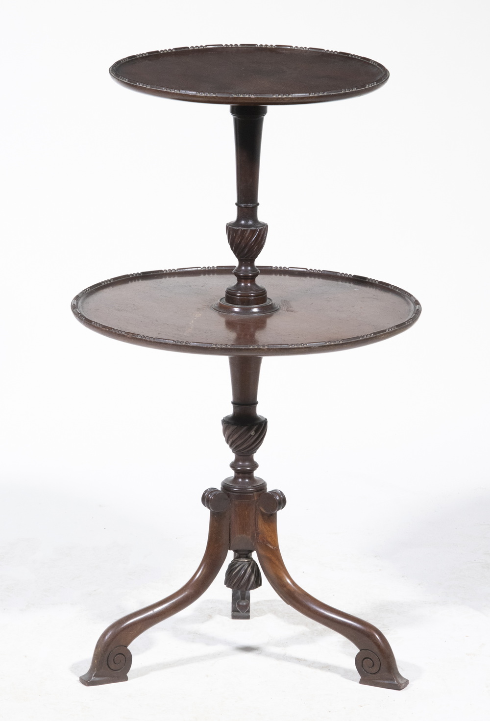 Appraisal: MAHOGANY TWO-TIER SILENT BUTLER English Dumbwaiter with two revolving dish-top